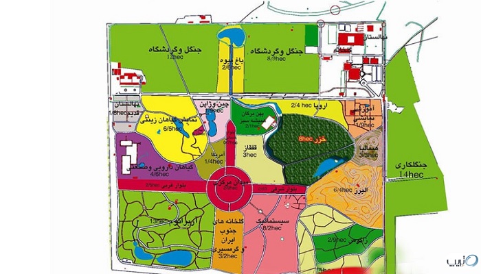 نقشه باغ گیاه شناسی ملی