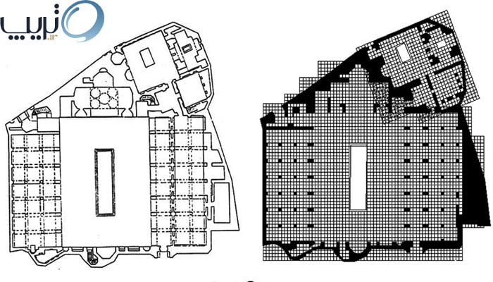  پلان مسجد نصیرالملک شیراز ﻿﻿